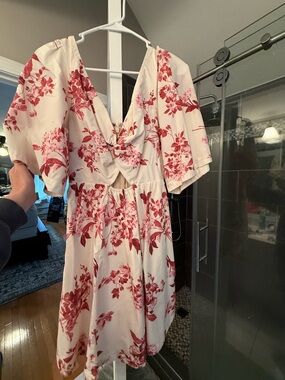Abercrombie & Fitch Cream and Red Floral Dress